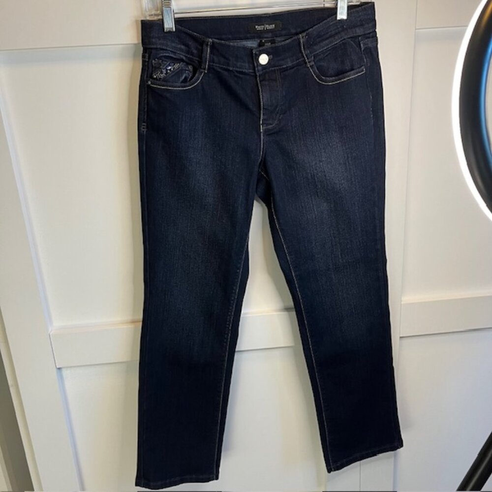 White House Black Market Embellished Noir Jeans, Size 6